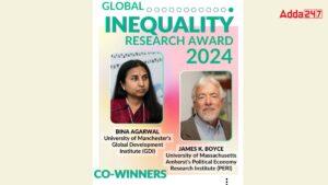बीना अग्रवाल और जेम्स बॉयस को मिला पहला “वैश्विक असमानता अनुसंधान पुरस्कार”