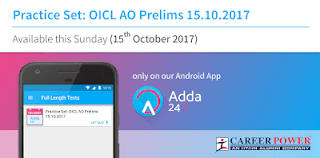 Sunday Challenge Is Live On Adda247 App: Practice Set OICL AO Prelims 2017