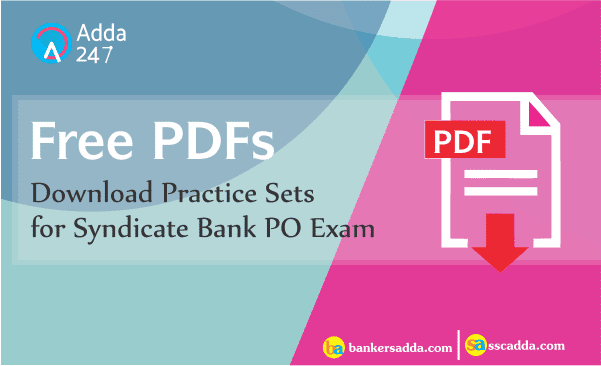 English Language Practice Set for Syndicate Bank PO 2018| Download PDF