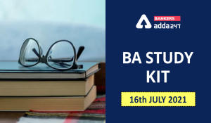 BA Study Plan: 16th July 2021