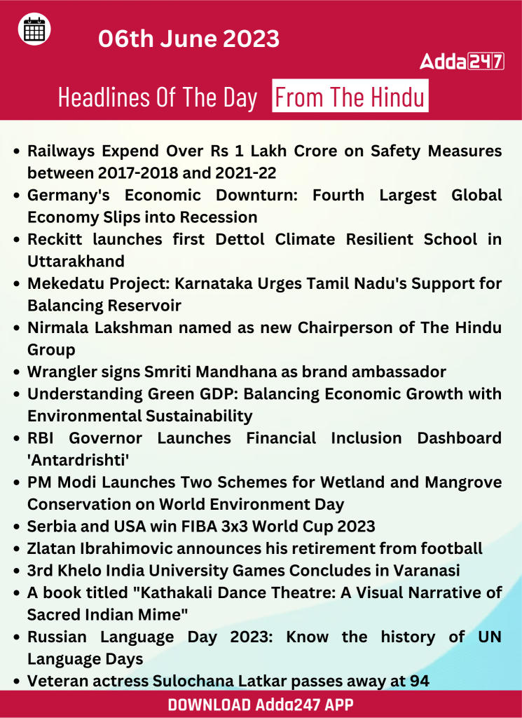 Current Affairs 6 June 2023