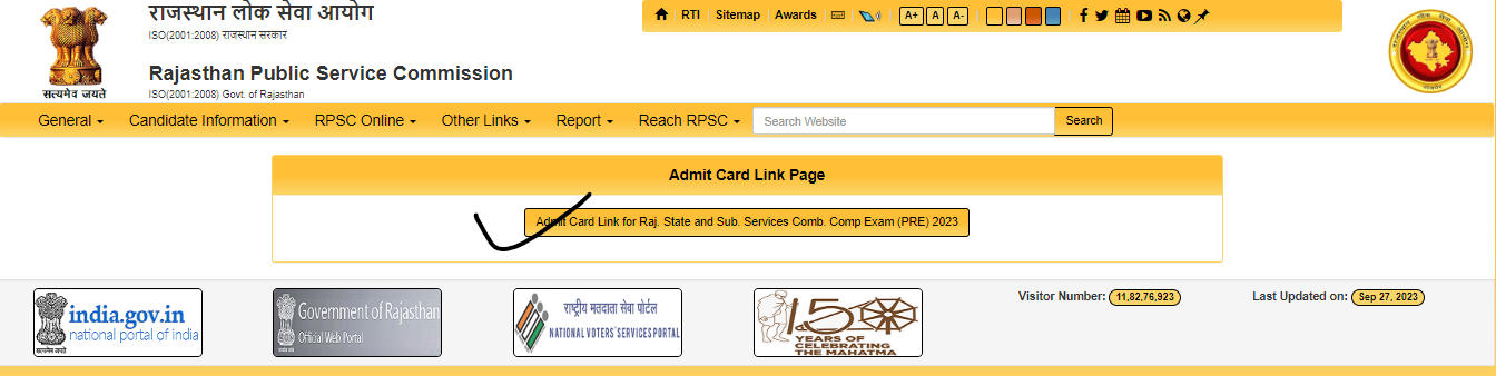 RPSC RAS Admit Card 2023 Out, Download Hall Ticket Link_50.1