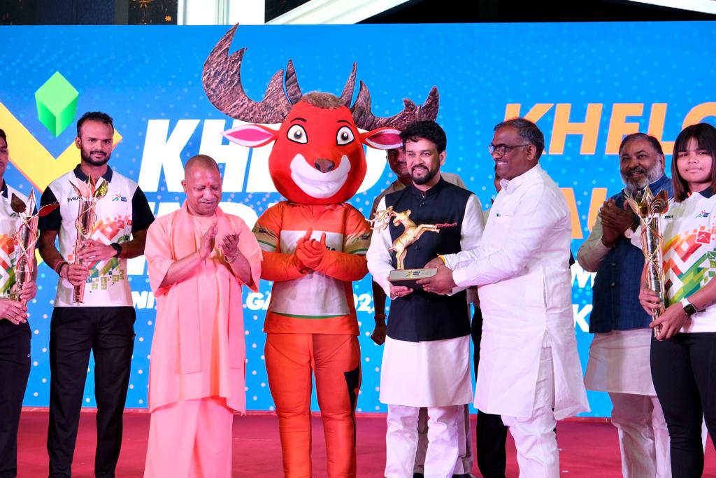 Anurag Thakur Launches Logo, Mascot, Torch, Anthem & Jersey of Khelo India University Games 2022_30.1