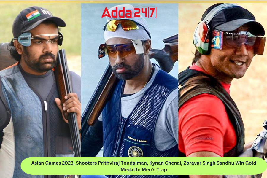 Asian Games 2023, Shooters Prithviraj Tondaiman, Kynan Chenai, Zoravar Singh Sandhu Win Gold Medal In Men's Trap_30.1