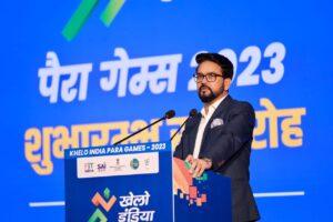 अनुराग सिंह ठाकुर ने खेलो इंडिया पैरा गेम्स 2023 के प्रतीक चिन्ह (लोगो) और शुभंकर उज्ज्वला को लॉन्च किया
