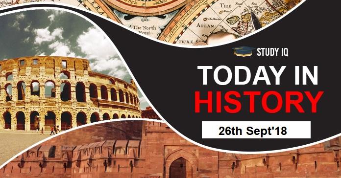 26th September – What Happened Today In History? | On This Day In History