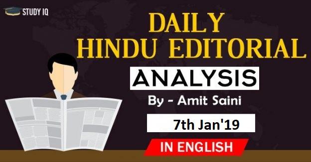 The Hindu Editorial Analysis | Free PDF – 7th Jan'19