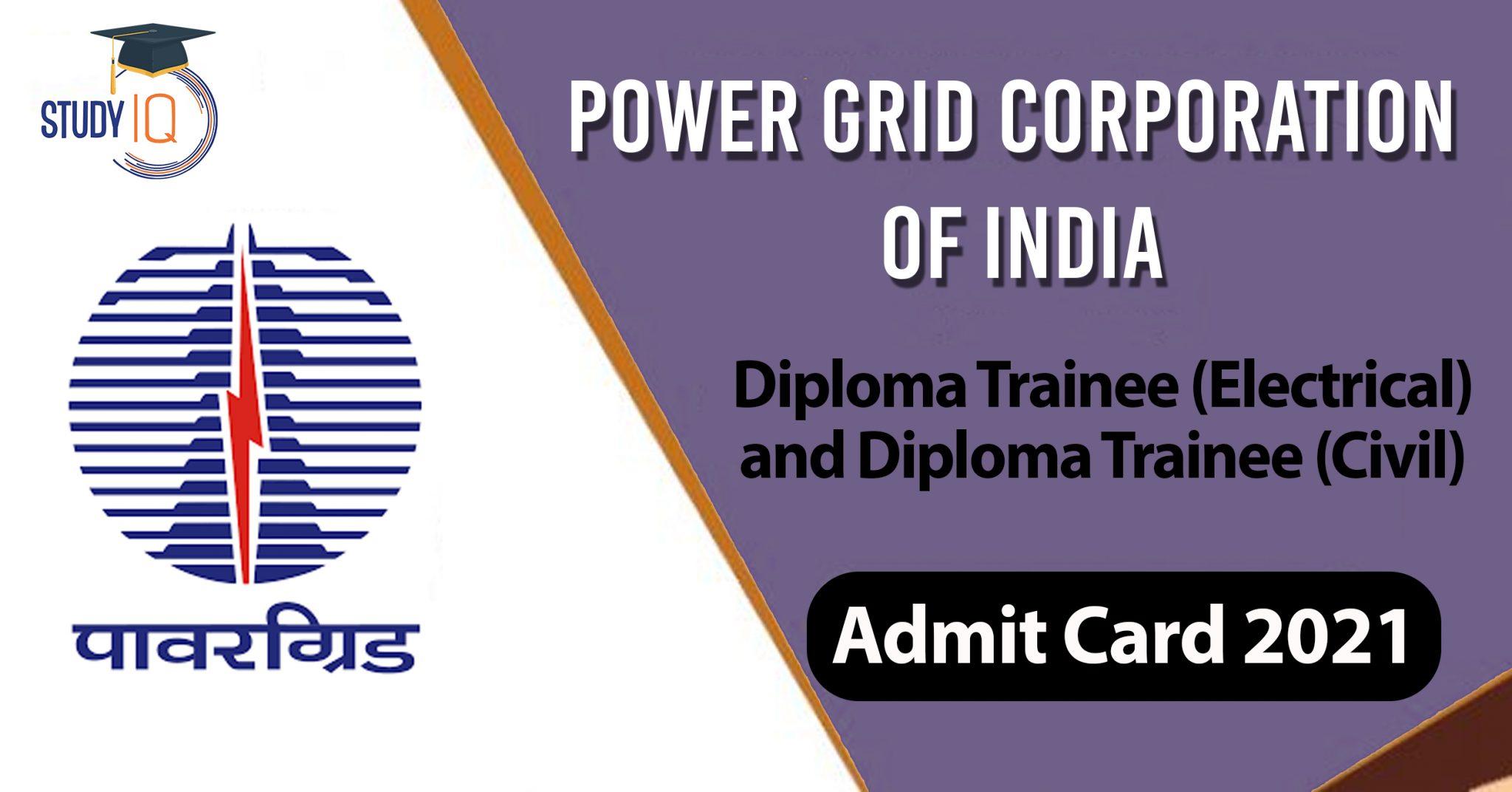 Power Grid Corporation of India Limited NR 3 Diploma Trainee Admit