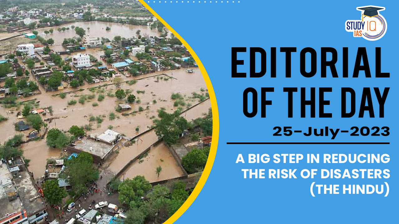 A big step in reducing the risk of disasters