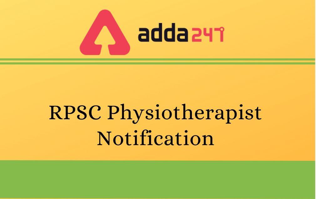 RPSC Physiotherapist Recruitment Notification 2020 Out_30.1