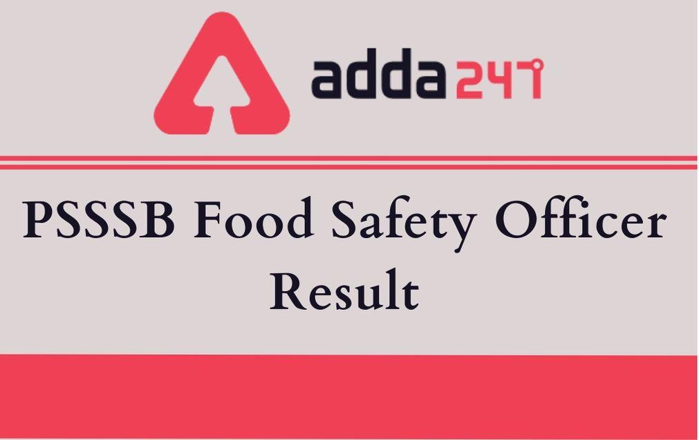PSSSB Food Safety Officer Result 2020 Out: Check Merit List of PSSSB FSO Result_30.1