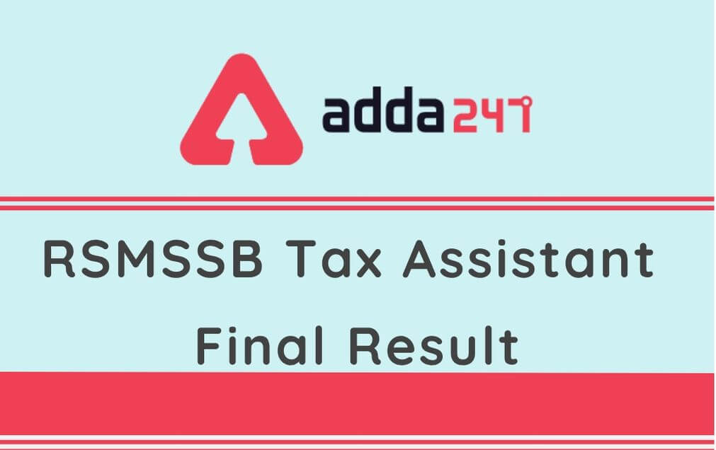RSMSSB Tax Assistant Final Result 2020 Out @rsmssb.rajasthan.gov.in_30.1
