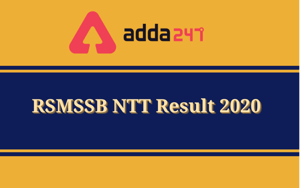 RSMSSB NTT Result 2020: Download Final Selection List & Cut Off_30.1
