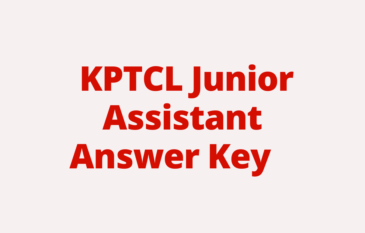 KPTCL Junior Assistant Answer Key 2022 Out, Response Sheet_30.1