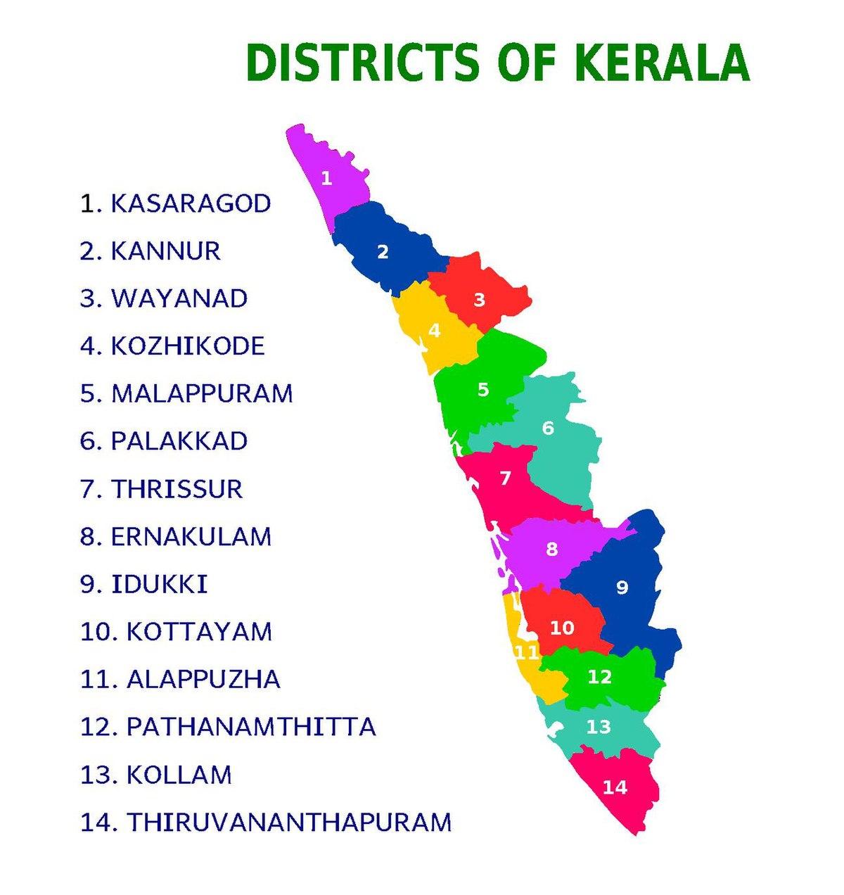 Kerala Districts Locations Demographic Political Map Sexiz Pix