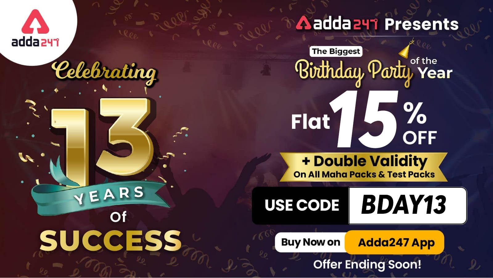 Adda247 Birthday Party Offer: Celebrating 13 years of Success_30.1