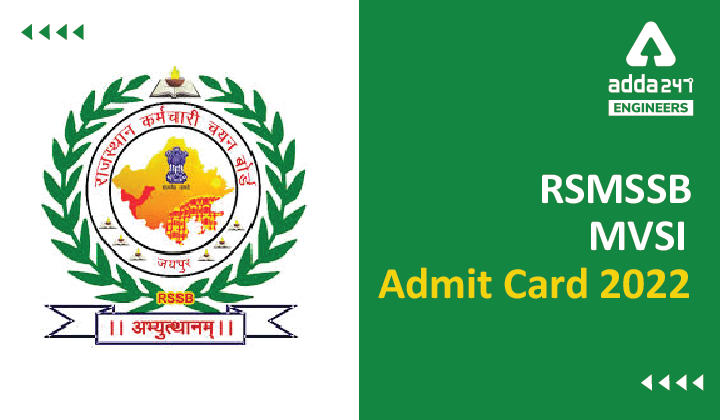 RSMSSB MVSI Admit Card 2022, Direct Link to download Rajasthan Motor Vehicle Sub Inspector Hall Ticket_30.1