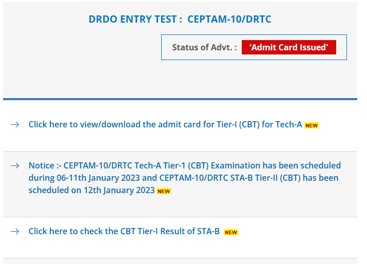 DRDO CEPTAM 10 Exam Date 2022-23
