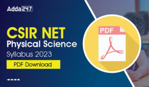 CSIR NET Physical Science Syllabus 2023