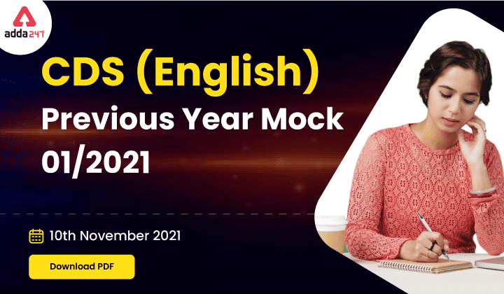 CDS 2 English Previous Year Mock Test 2021: Download PDF_30.1