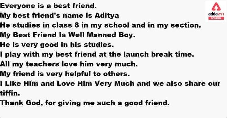 My Best Friend Essay For Class 1 - 10 Lines Essay For Kids