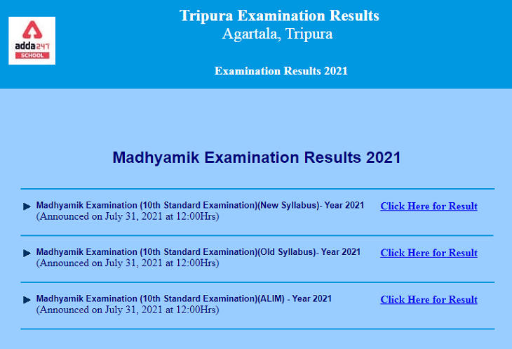 TBSE Madhyamik Result 2021 (Out), Check Here @ tripuraresults.nic.in_30.1