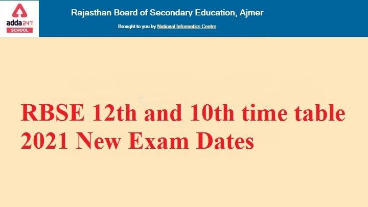 RBSE 12th and 10th time table 2021 New Exams Dates Out_30.1