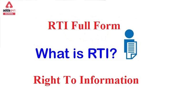 RTI Full Form | Right to Information | adda247