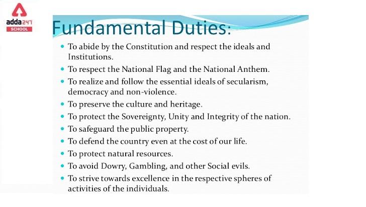 List Of Fundamental Rights And Duties