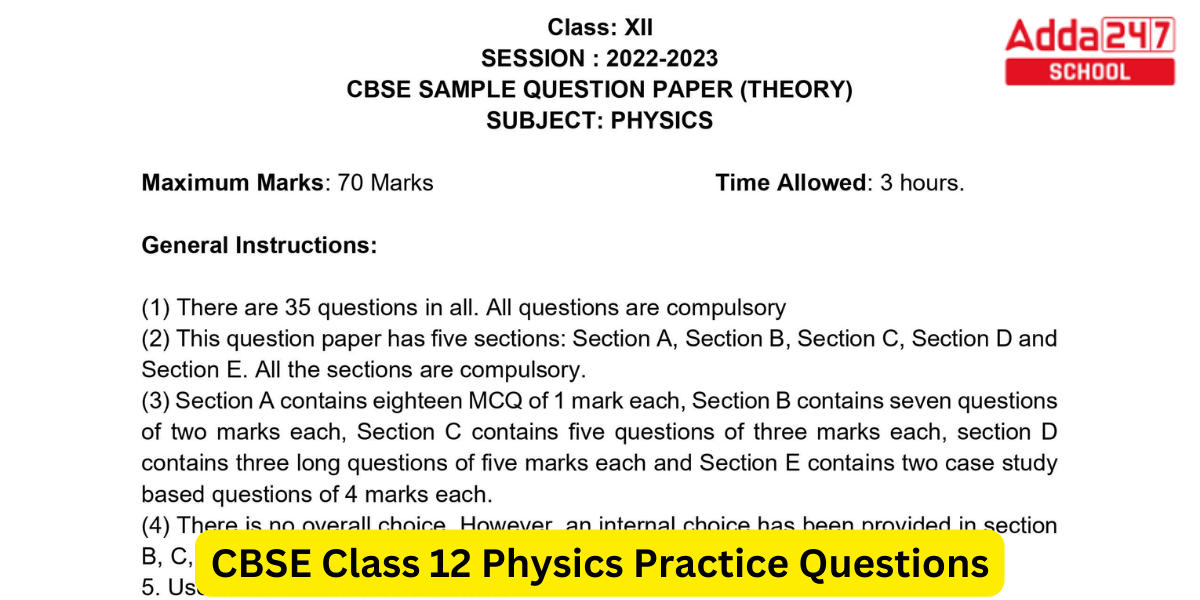 CBSE Class 12 Physics Additional Practice Questions 2023_30.1