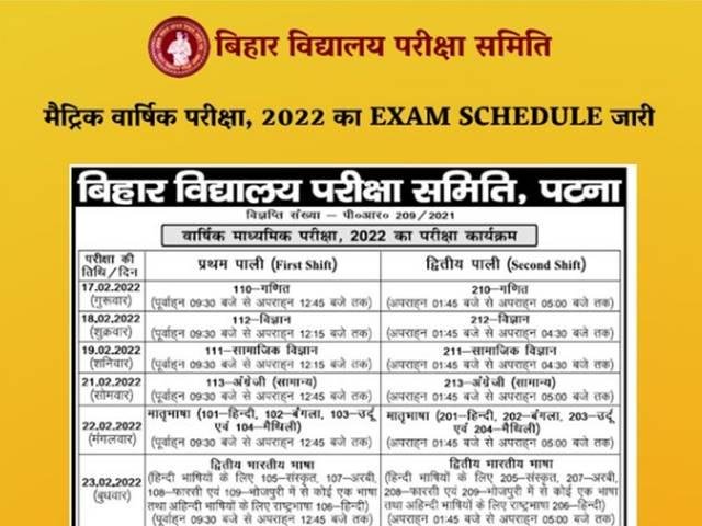 BSEB Bihar Board 10th 12th Exams Dates 2023 & Set up Exam Date Sheet_30.1
