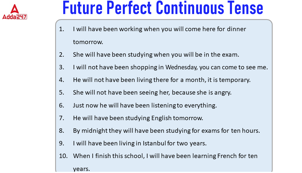 Examples Of Future Perfect Continuous Tense In Negative