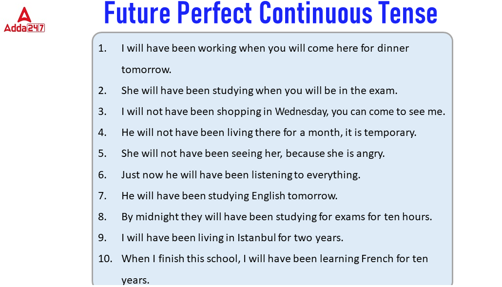  Past Perfect Continuous Tense 