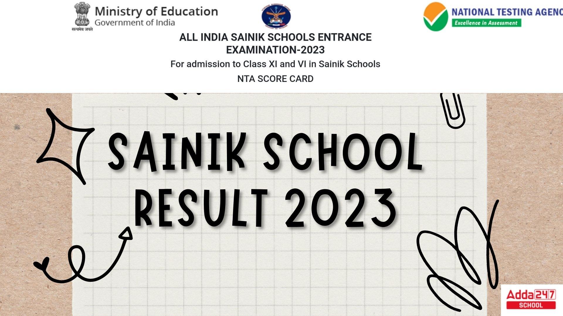 AISSEE Sainik School Result 2023, Class 6, 9 Scorecard Link_30.1