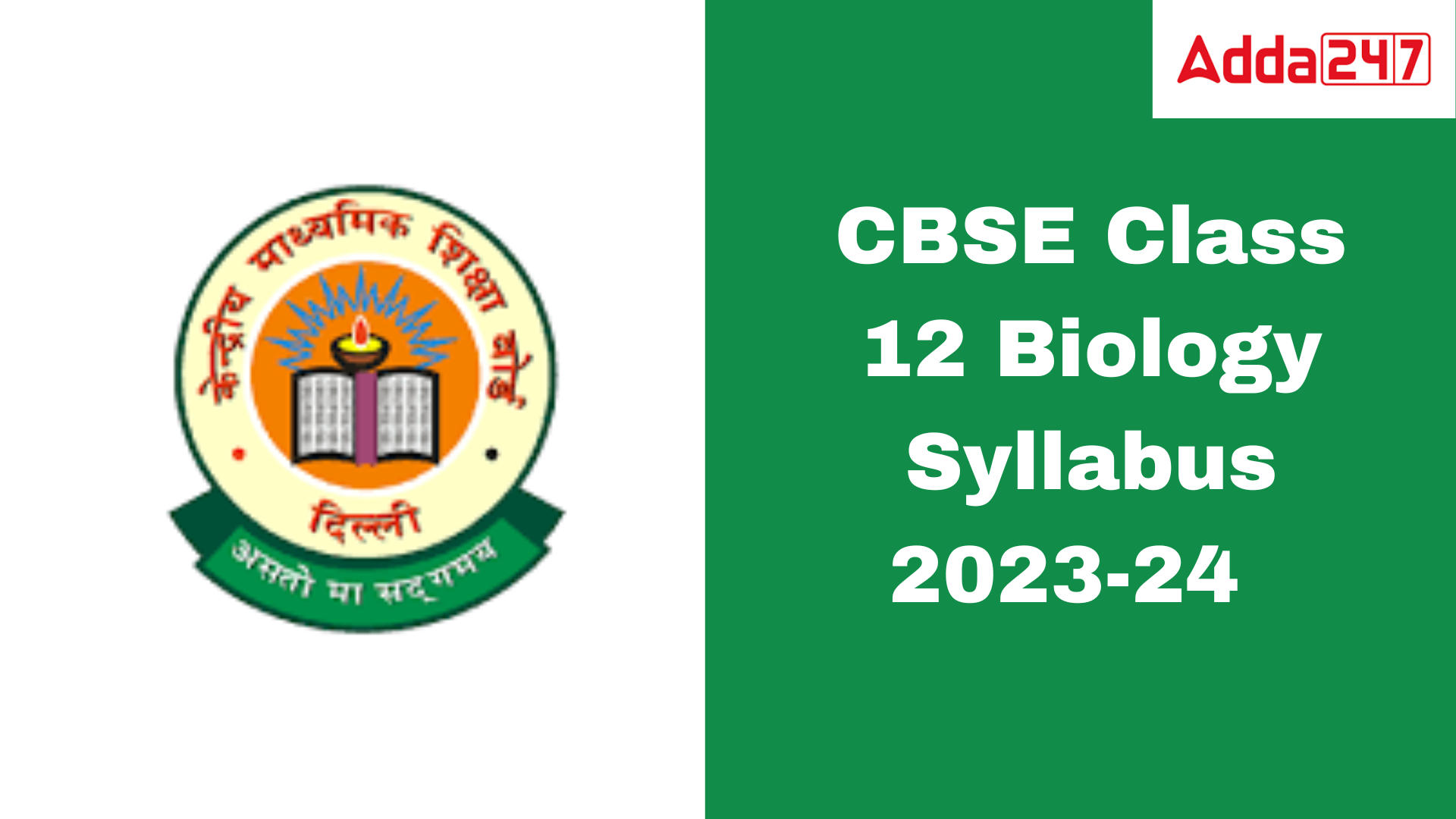 Class 12 Biology Syllabus 202324, CBSE PDF Download