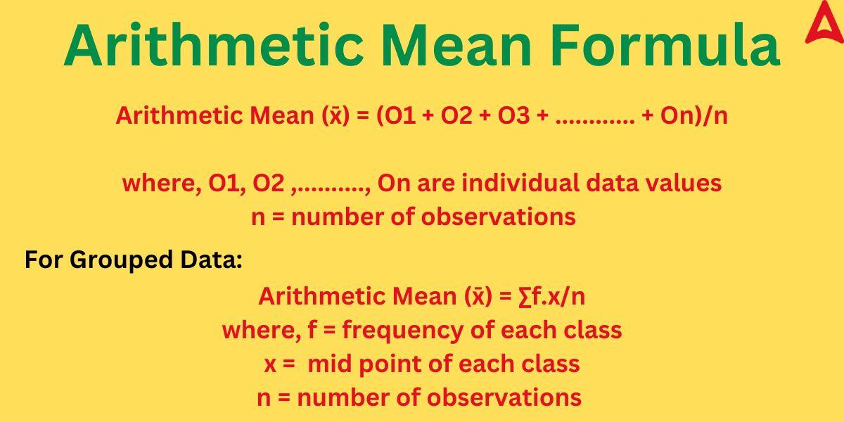 Arithmetic Mean Explanation, Formula, and Solved Examples