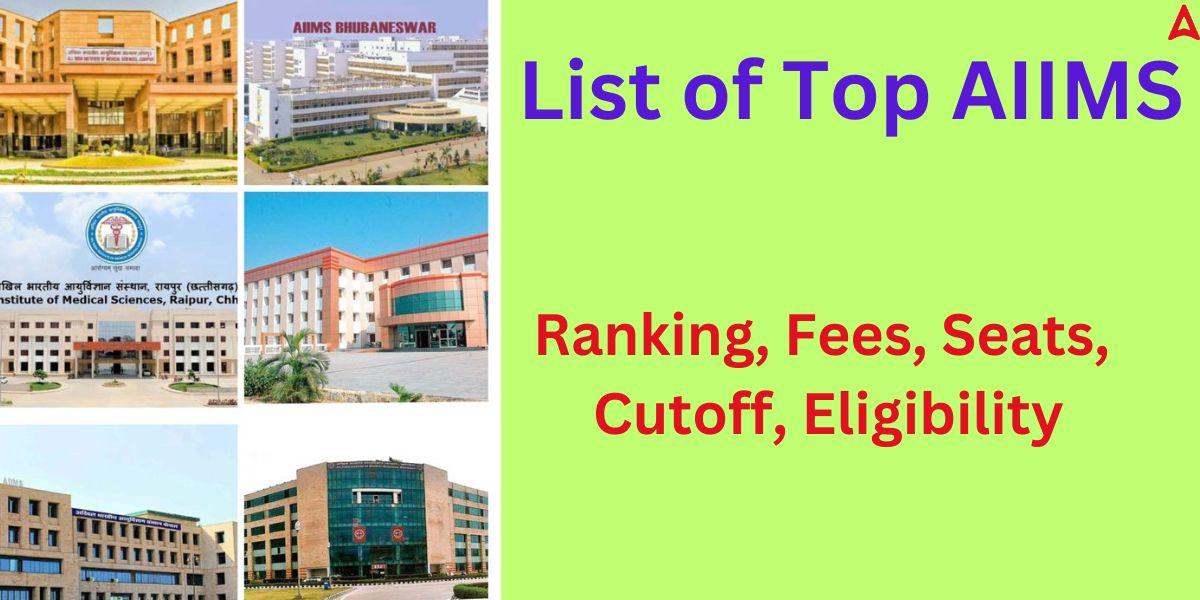 List Of Top AIIMS- Check Latest Ranking Of AIIMS Colleges, Fees, Seats