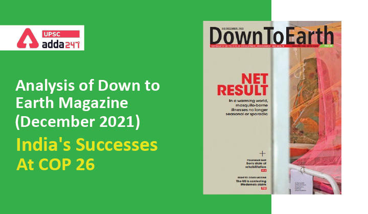 Analysis of Down To Earth Magazine: India's Successes at COP 26_30.1