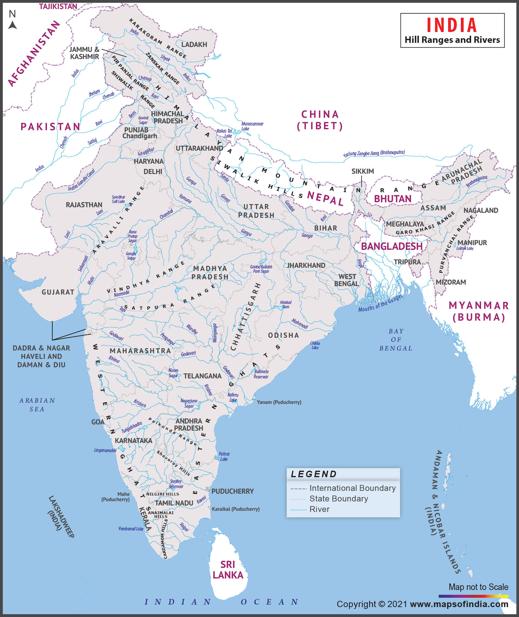 भारत में सर्वोच्च पर्वत श्रृंखलाएं | राज्यवार-मानचित्र के साथ सभी ...