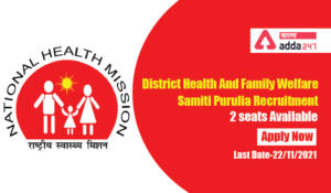 District Health And Family Welfare Samiti Purulia