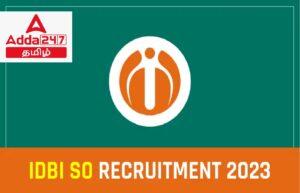 IDBI SO Recruitment 2023 Notification for 114 Vacancies
