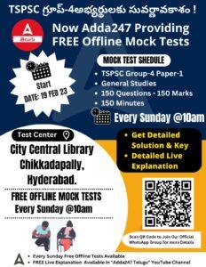 TSPSC Group 4 Free Offline Mock Tests Every Sunday 10 AM at Hyderabad_50.1