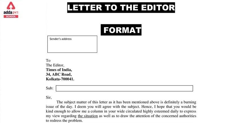 Letter To The Editor Class 10 12 Format Sample Examples