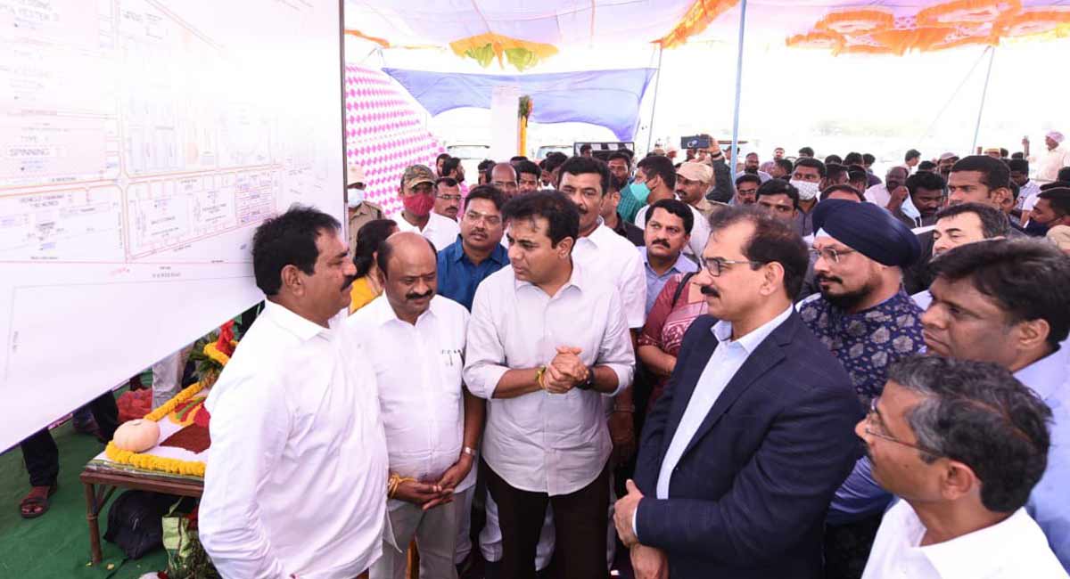 Minister KTR lays Foundation stone for Kitex Textile unit in Warangal_30.1