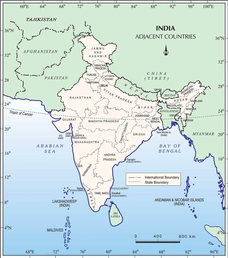 Neighbouring Countries of India with Map and Their Capitals_30.1