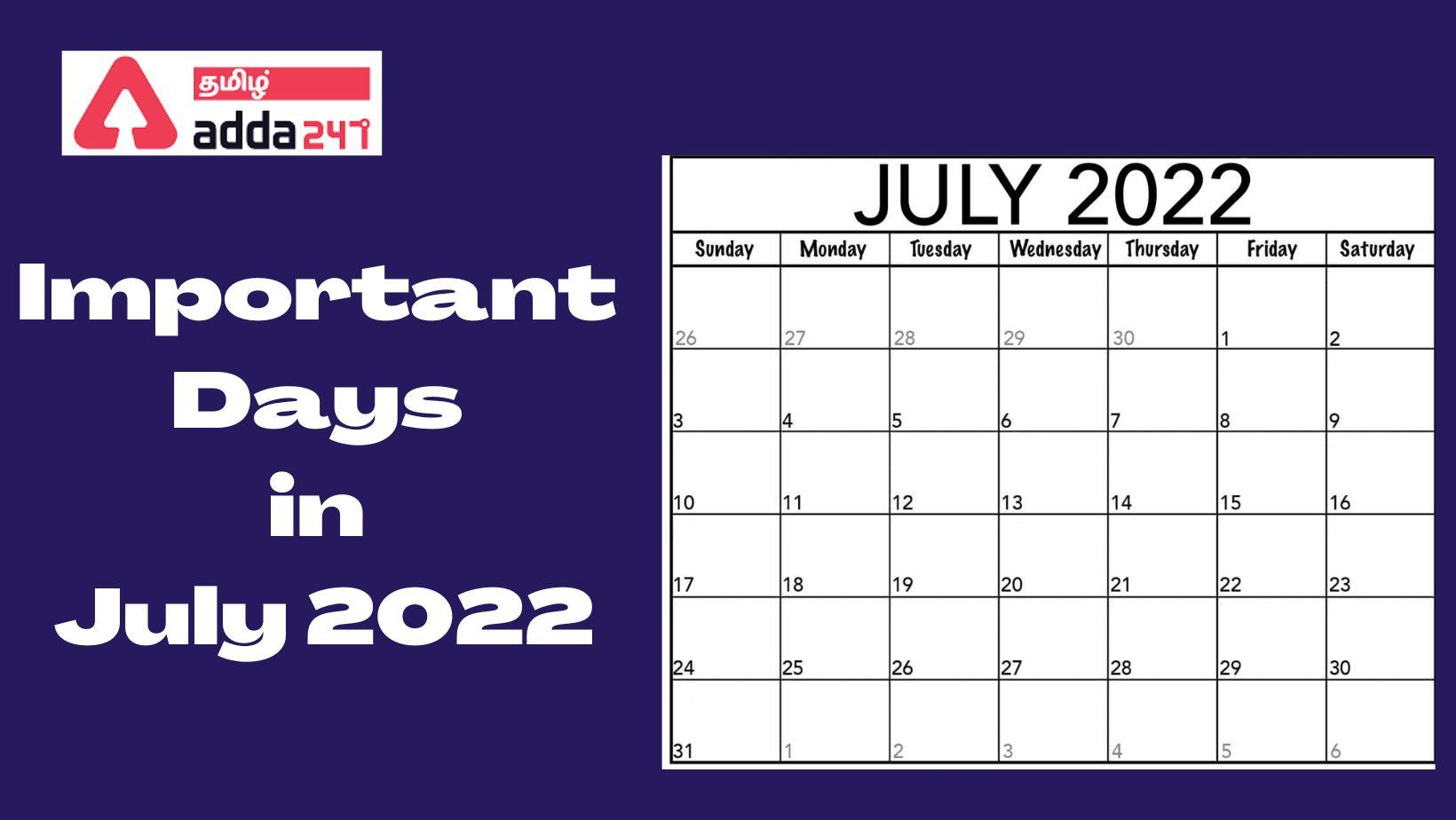 List of Important Days in July 2022_30.1