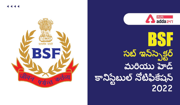 BSF Sub Inspector and Head Constable Notification 2022_30.1