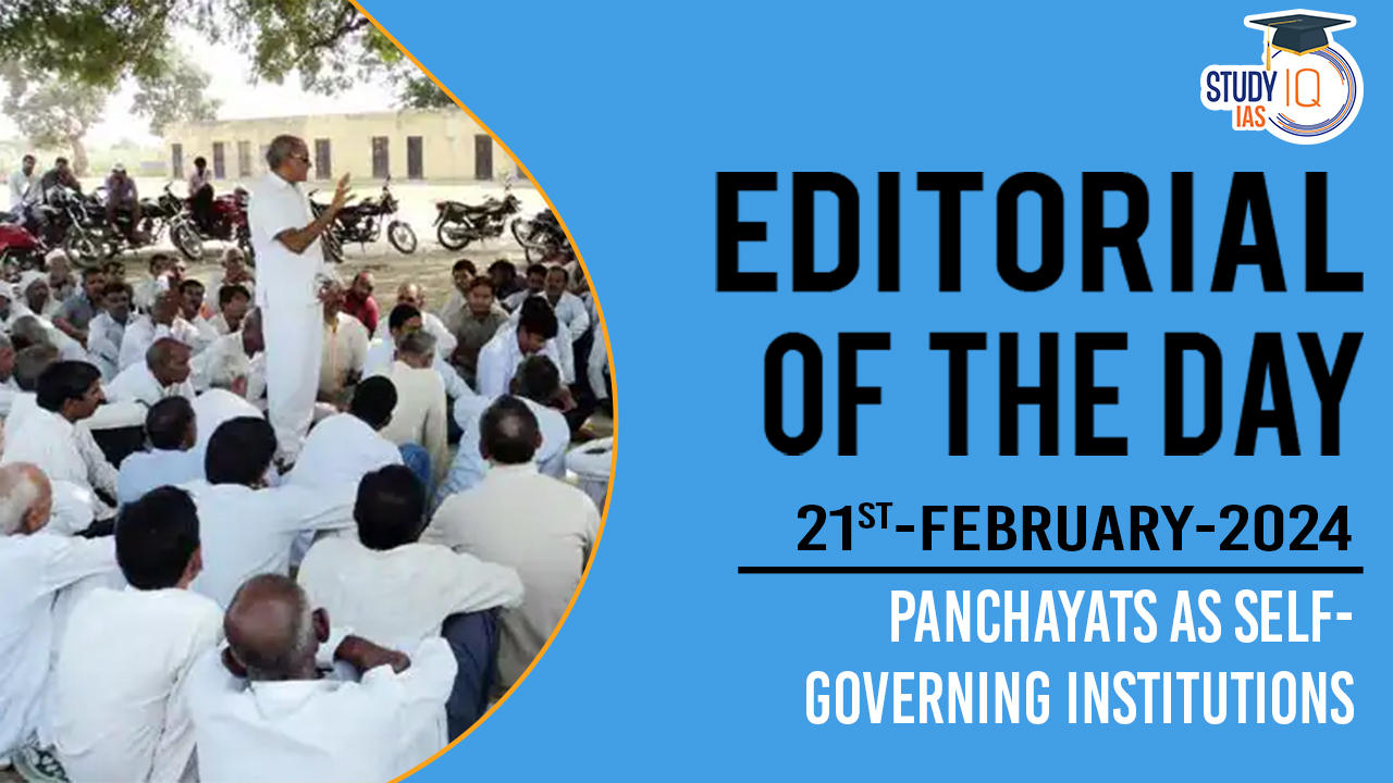 Panchayat as self-governing institutions