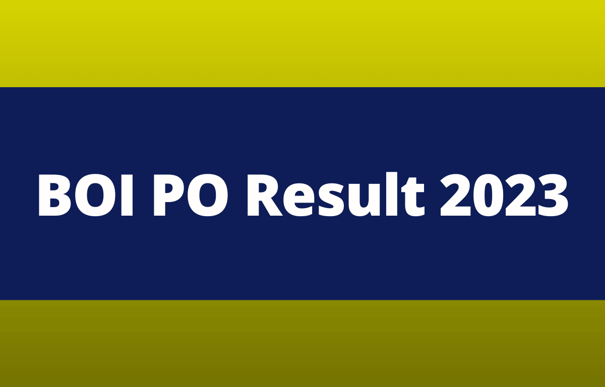 BOI PO Result 2023