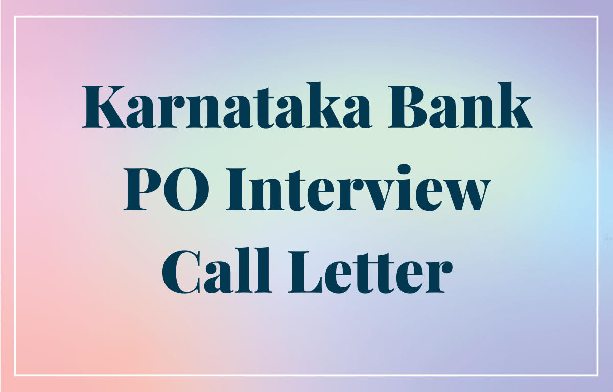 Karnataka Bank PO Interview Call Letter (1)